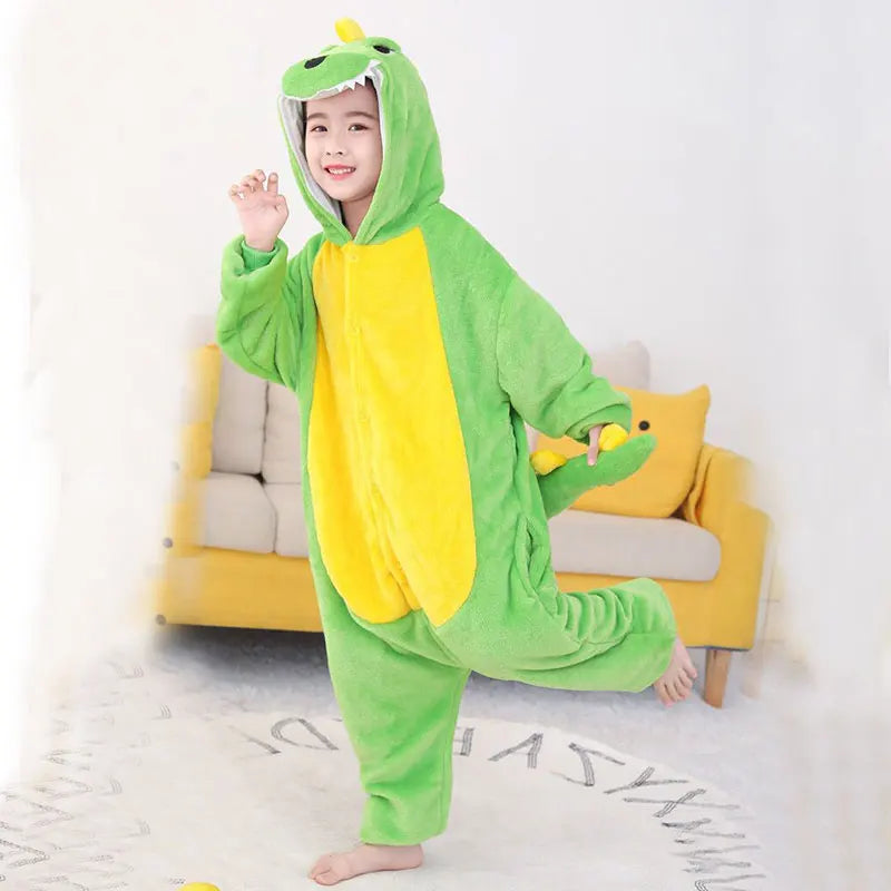 Kigurumi Enfant Hiver – Combinaison Polaire Douce Licorne, Loup & Animaux