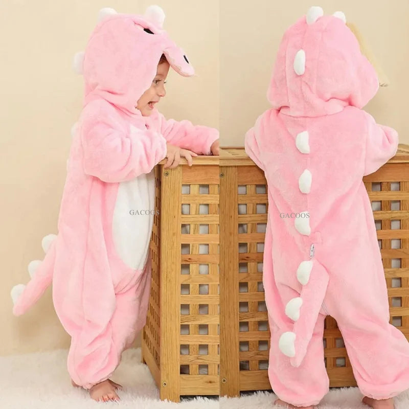 Pyjama Bébé & Enfant Polaire Hiver – Licorne, Loup, Dino & Animaux, Combinaison Chaude