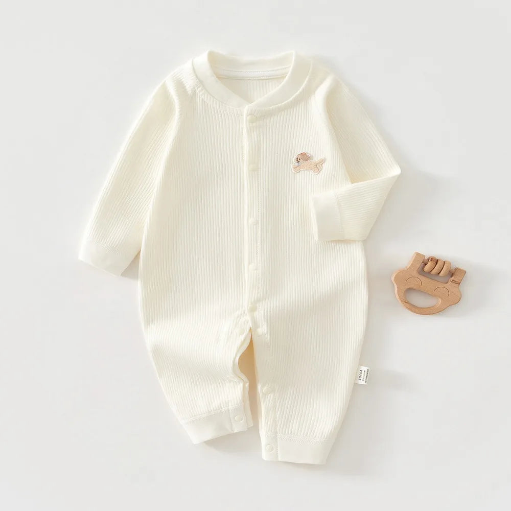 Pyjama Bébé Coton Côtelé – Grenouillère Printemps Été Unisexe pour les 1-18 Mois