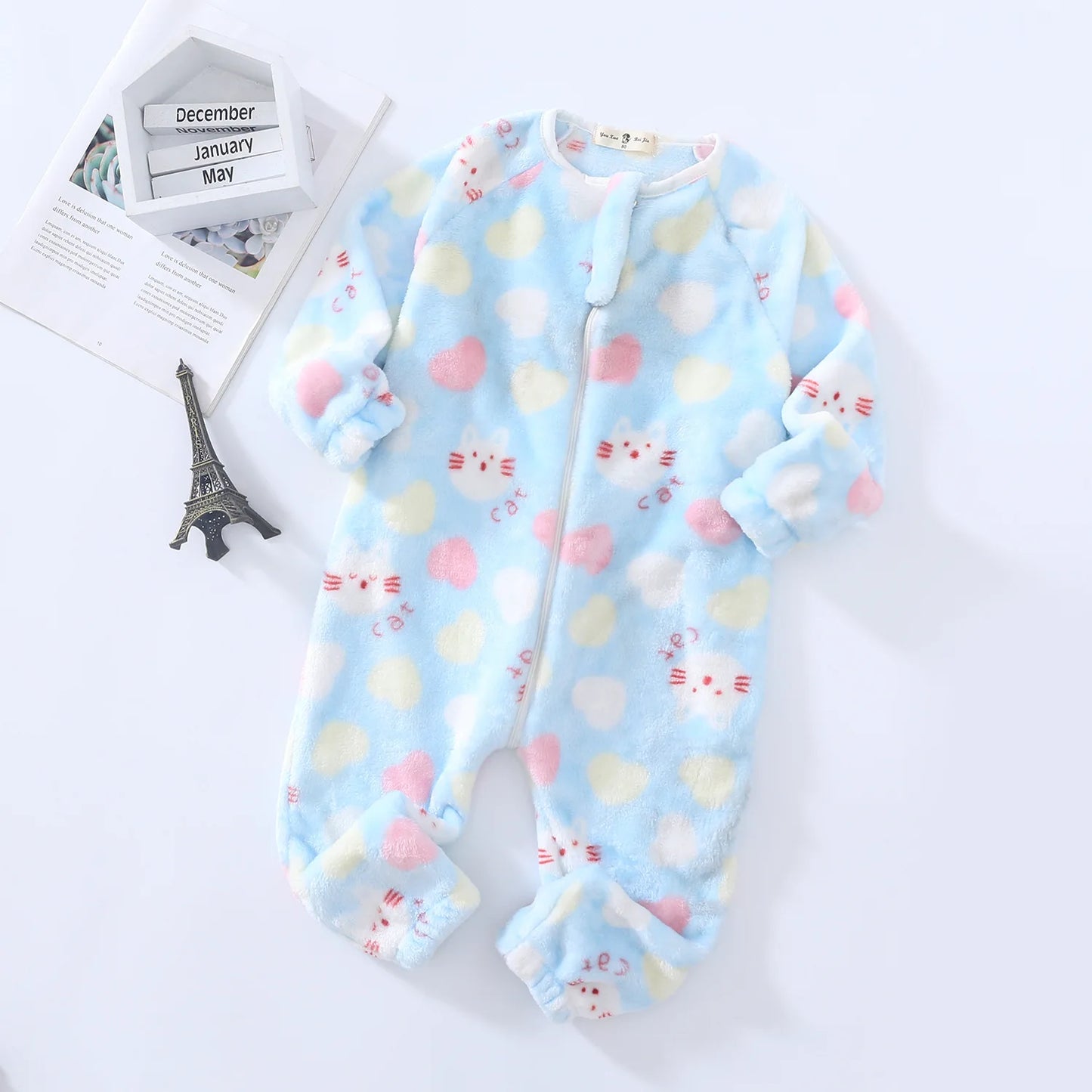 Pyjama Bébé et Enfant “Zip” – Combinaison en Coton à Fermeture Éclair, Manches Longues