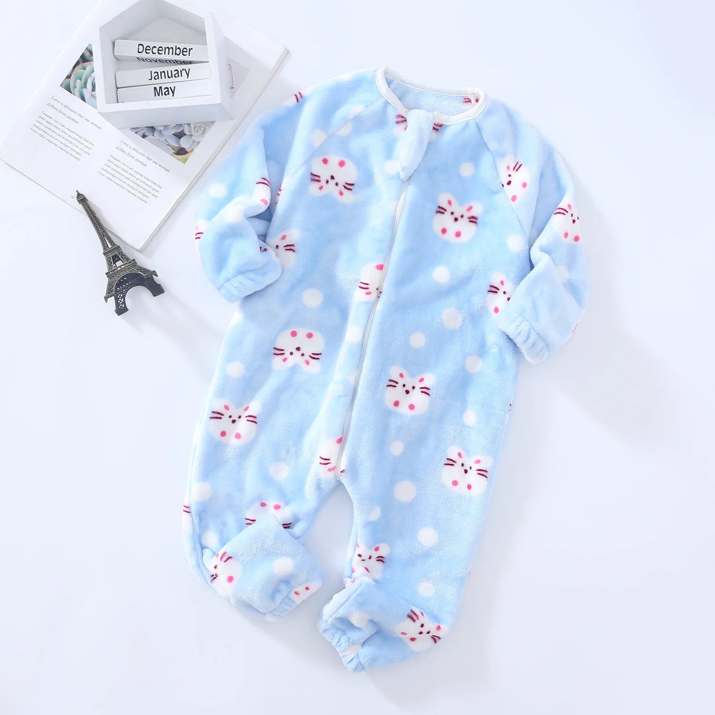 Pyjama Bébé et Enfant “Zip” – Combinaison en Coton à Fermeture Éclair, Manches Longues