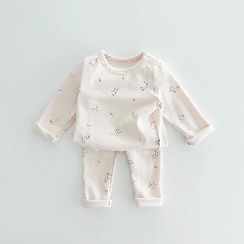 Pyjama Enfant et Bébé “Lapinou Doux” – Ensemble 2 Pièces en Maille de Coton Respirant, 12 Mois - 6 ans pour Fille et Garçon