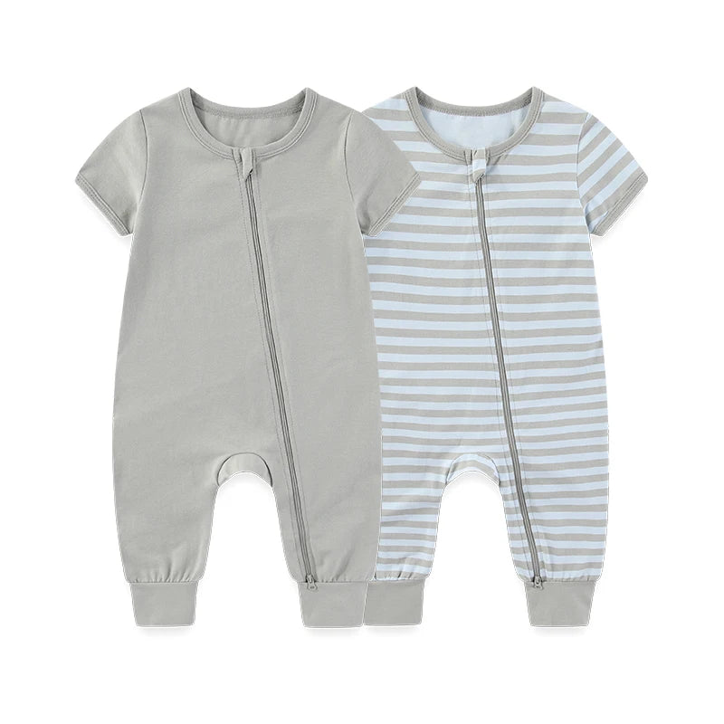 Pack 2 Pyjamas Bébé Coton – Grenouillères Unisexe Jour & Nuit 3-24 mois