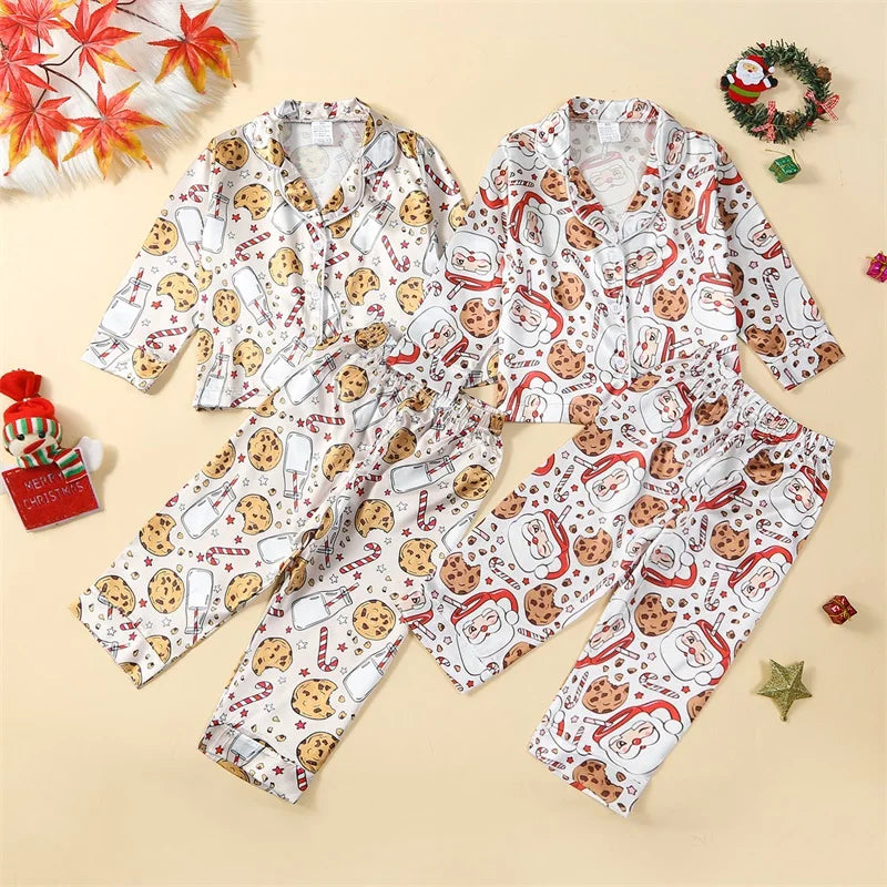 Pyjama Enfant Hiver “Noël Gourmand” – Ensemble Chaud en Coton Doux à Motifs Biscuits et Bonhommes Pain d’Épices