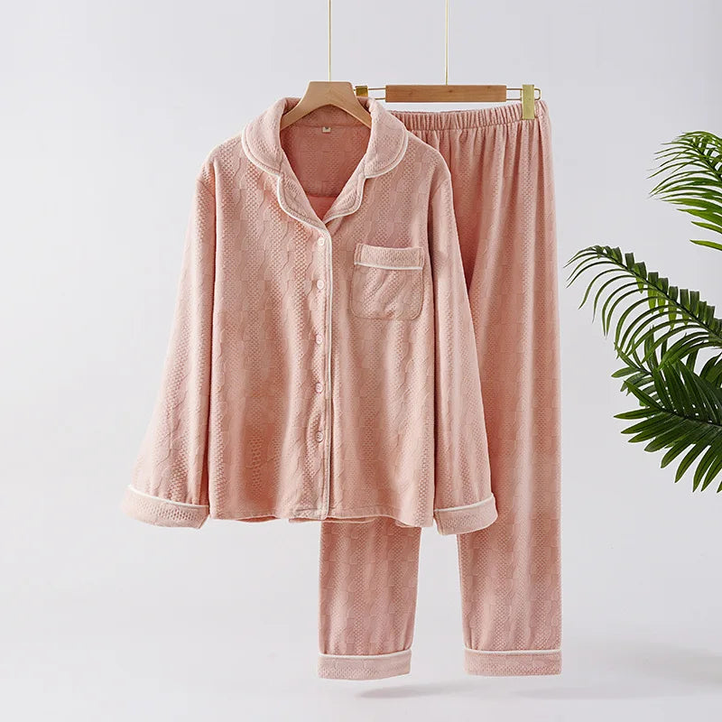 Pyjama Mixte Hiver Essentiel – Ensemble en Coton Chaud et Respirant, Confort Thermique & Élégance Unisexe