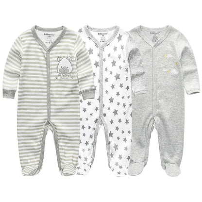Pyjama Bébé “Pack Essentiel” – Lot de 3 Pyjamas en Coton Doux