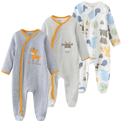 Pyjama Bébé “Pack Essentiel” – Lot de 3 Pyjamas en Coton Doux