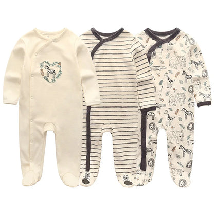 Pyjama Bébé “Pack Essentiel” – Lot de 3 Pyjamas en Coton Doux