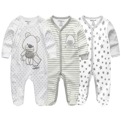 Pyjama Bébé “Pack Essentiel” – Lot de 3 Pyjamas en Coton Doux