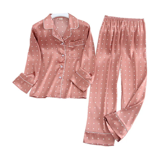 Pyjama Femme Velours Nuage – Ensemble Satin Doux & Élégant, Tenue de Nuit Chic et Confortable