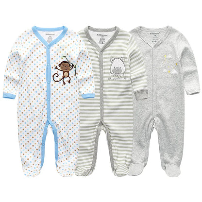 Pyjama Bébé “Pack Essentiel” – Lot de 3 Pyjamas en Coton Doux