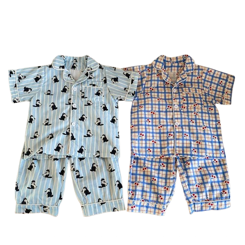 Pyjama Enfant Été “Estival” – Ensemble 2 Pièces en Coton Léger, Manches Courtes, Motifs Ludiques