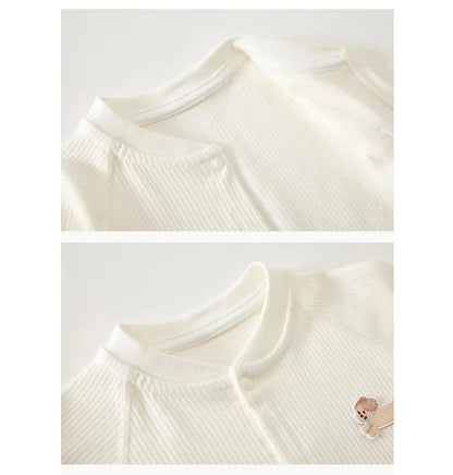 Pyjama Bébé Coton Côtelé – Grenouillère Printemps Été Unisexe pour les 1-18 Mois