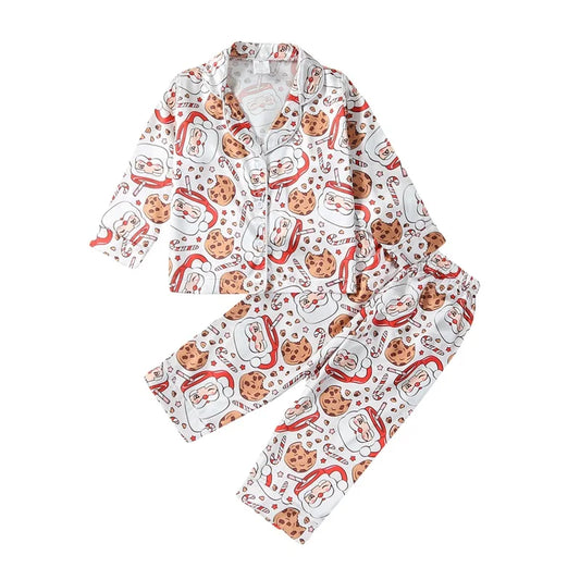 Pyjama Enfant Hiver “Noël Gourmand” – Ensemble Chaud en Coton Doux à Motifs Biscuits et Bonhommes Pain d’Épices