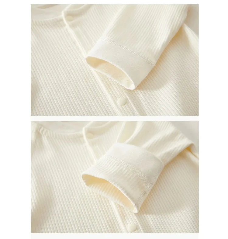 Pyjama Bébé Coton Côtelé – Grenouillère Printemps Été Unisexe pour les 1-18 Mois