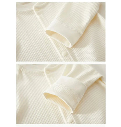 Pyjama Bébé Coton Côtelé – Grenouillère Printemps Été Unisexe pour les 1-18 Mois