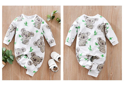 Pyjama Bébé Motif Koala – Grenouillère Coton Manches Longues 0-18 Mois