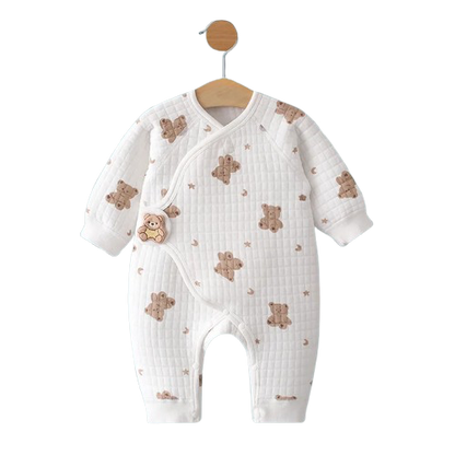 Pyjama Bébé "Coton Étoiles" – Grenouillère Unisexe Motif 0-6 Mois