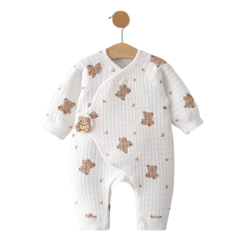 Pyjama Bébé "Coton Étoiles" – Grenouillère Unisexe Motif 0-6 Mois