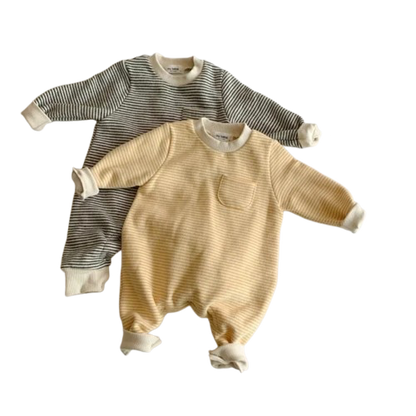 Pyjama Bébé "Coton Rayé Nevia"  – Grenouillère Chaude Automne Hiver 6-24 Mois