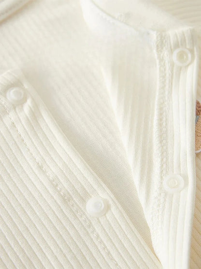 Pyjama Bébé Coton Côtelé – Grenouillère Printemps Été Unisexe pour les 1-18 Mois
