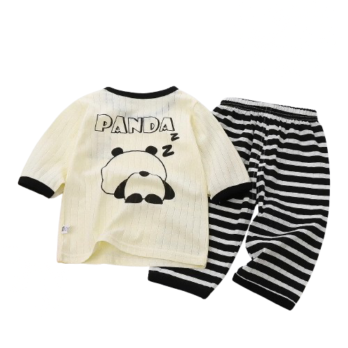 Pyjama Bébé Deux Pièces Panda – Ensemble en Maille Coton Confort Unique Unisexe