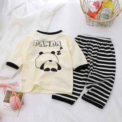 Pyjama Bébé Deux Pièces Panda – Ensemble en Maille Coton Confort Unique Unisexe