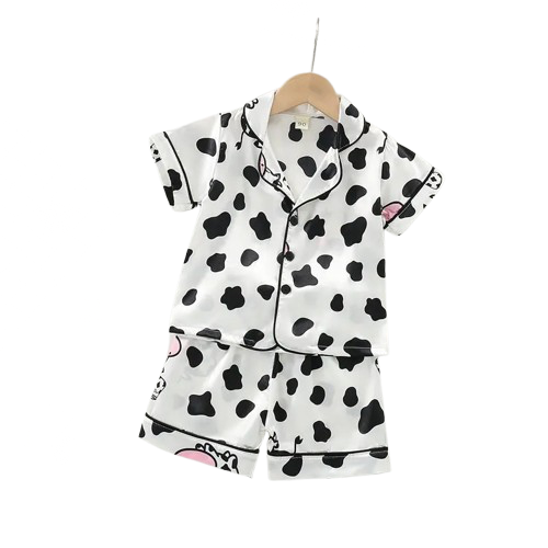 Pyjama Bébé “Douce Prairie” – Ensemble en Coton Imprimé Vache, Respirant & Ludique