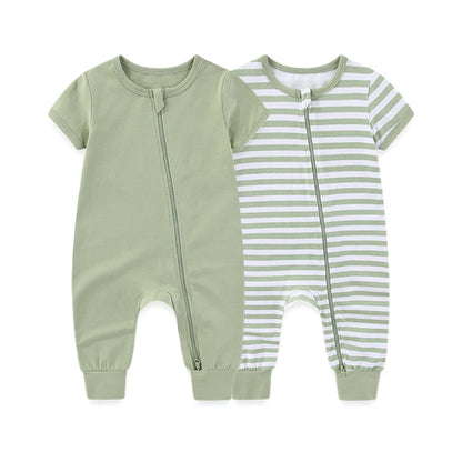 Pack 2 Pyjamas Bébé Coton – Grenouillères Unisexe Jour & Nuit 3-24 mois