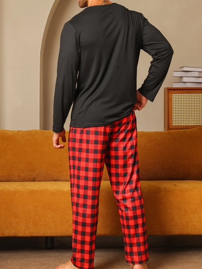 Pyjama Homme “Carreaux Confort” – Ensemble Hiver Chaud en Flanelle à Carreaux