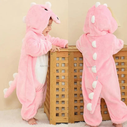 Pyjama Bébé & Enfant Polaire Hiver – Licorne, Loup, Dino & Animaux, Combinaison Chaude