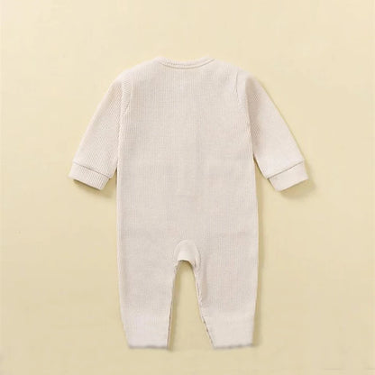 Pyjama Bébé Boutonné en Coton – Combinaison Manches Longues Mi-Saison 3-12 Mois