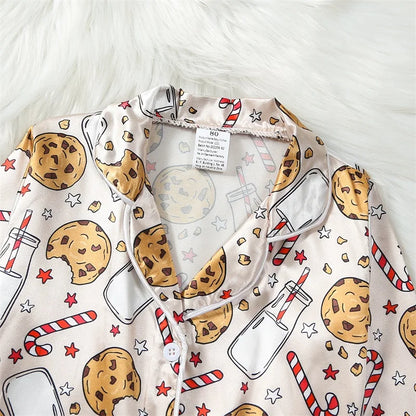 Pyjama Enfant Hiver “Noël Gourmand” – Ensemble Chaud en Coton Doux à Motifs Biscuits et Bonhommes Pain d’Épices