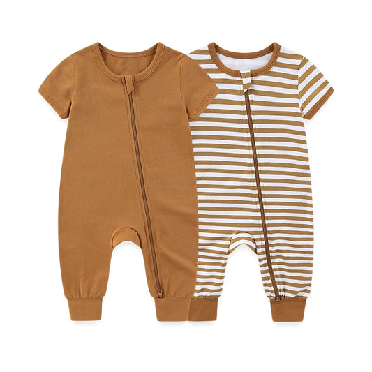 Pack 2 Pyjamas Bébé Coton – Grenouillères Unisexe Jour & Nuit 3-24 mois