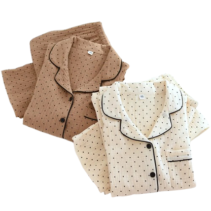Pyjama Femme “Point Doux” – Ensemble en Coton Élégant et Confortable