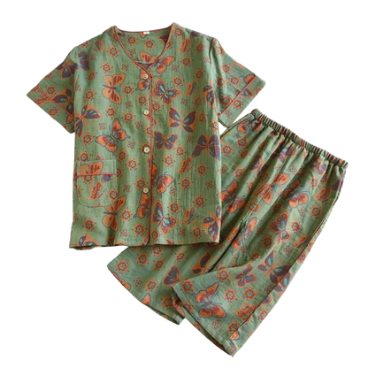 Pyjama Femme Bloom – Ensemble en Coton Doux à Motifs Floraux, Élégance Printanière & Confort Naturel