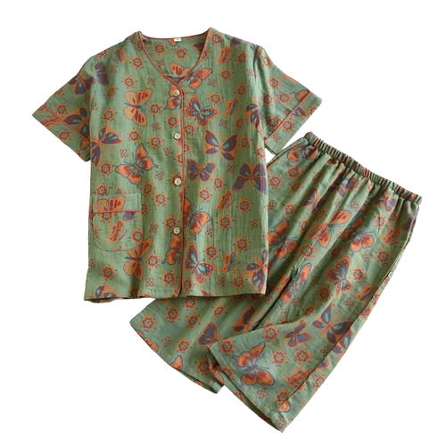 Pyjama Femme Bloom – Ensemble en Coton Doux à Motifs Floraux, Élégance Printanière & Confort Naturel
