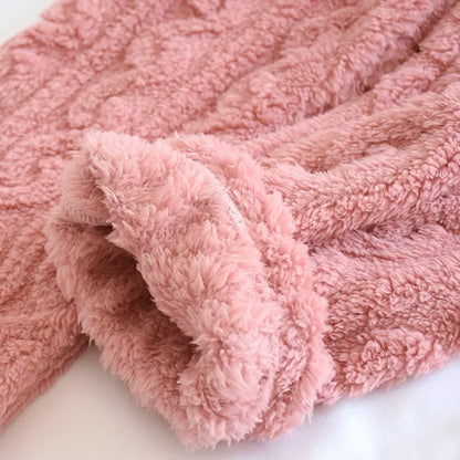 Pyjama Femme Polaire Tricoté – Ensemble Chaud en Peluche Douce, Hiver Confort & Élégance Cocooning