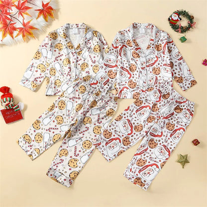 Pyjama Enfant Hiver “Noël Gourmand” – Ensemble Chaud en Coton Doux à Motifs Biscuits et Bonhommes Pain d’Épices