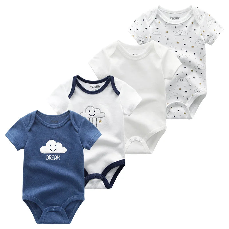 Pyjama Bébé “Pack Brisé” – Lot de 4 Pyjamas en Coton Doux