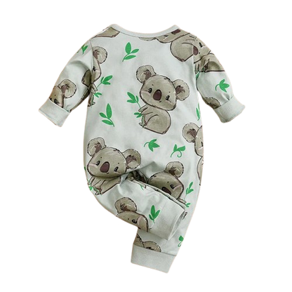 Pyjama Bébé Motif Koala – Grenouillère Coton Manches Longues 0-18 Mois