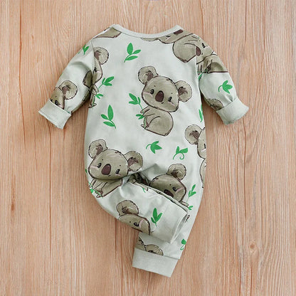 Pyjama Bébé Motif Koala – Grenouillère Coton Manches Longues 0-18 Mois