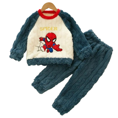 Pyjama Enfant Polaire “Araigné” – Ensemble Hiver Chaud, Aventures Nocturnes